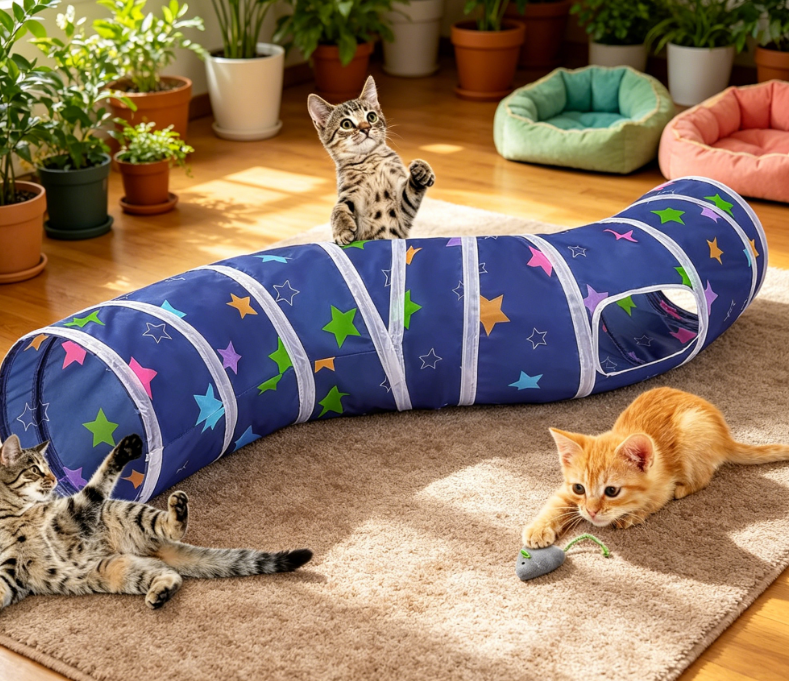 S-Shaped Foldable Pet Tunnel & Hideaway