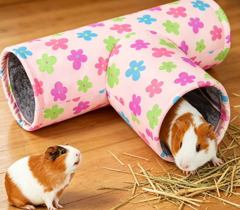 Soft Foldable Guinea Pig Tunnel Hideout